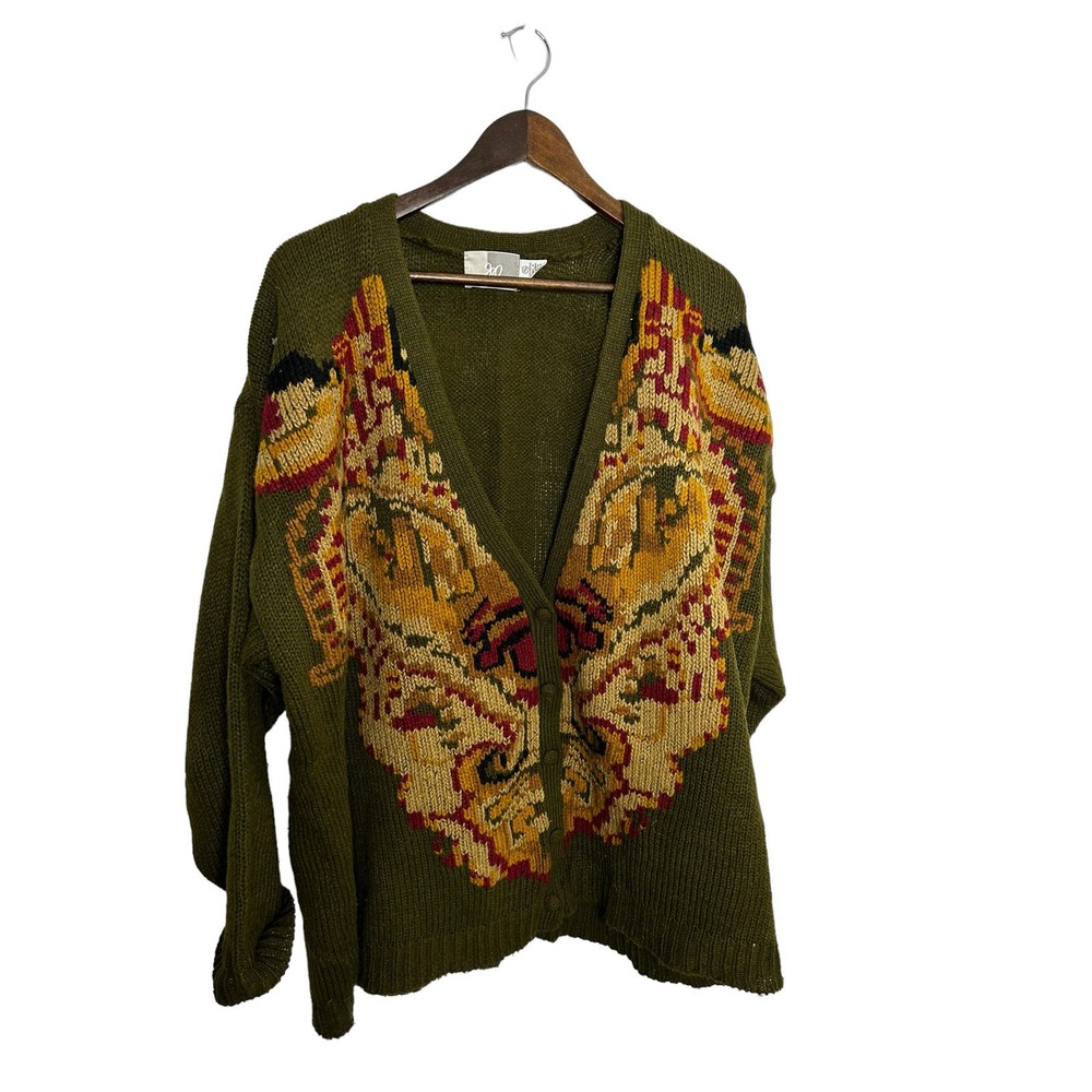 Vintage JP collection womens acrylic cardgian sweater v-neck‎ plus 22-24